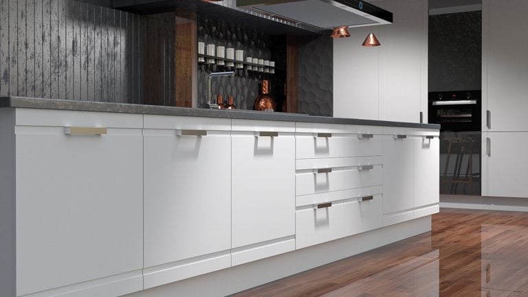 Frozen white IKEA replacement kitchen doors PT5001